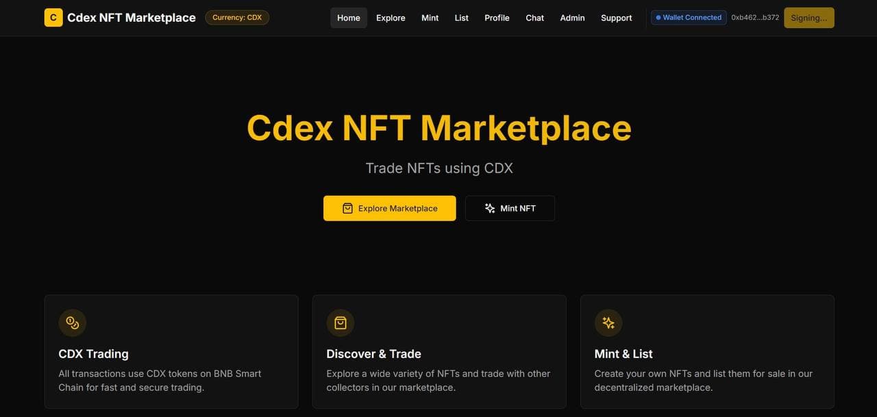 Welcome to CDEXS NFT Marketplace